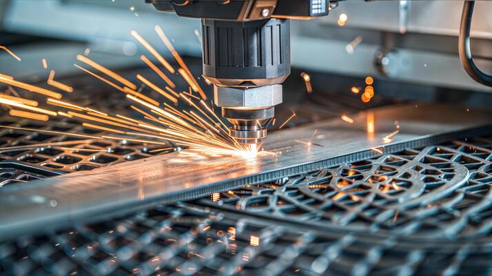 a-machine-is-cutting-metal-with-sparks-photo